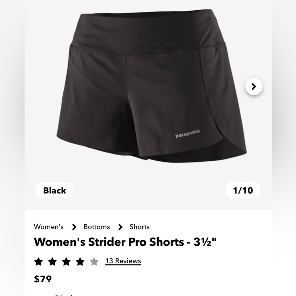 Patagonia shorts size small